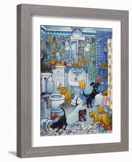 More Bathroom Pups-Bill Bell-Framed Giclee Print