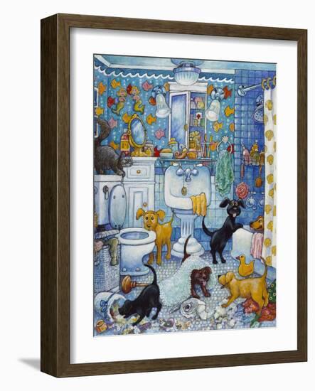 More Bathroom Pups-Bill Bell-Framed Giclee Print