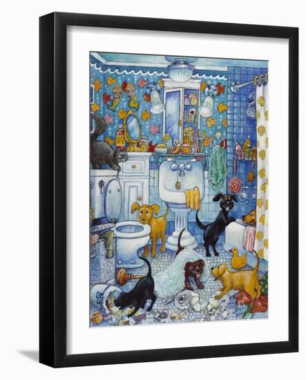 More Bathroom Pups-Bill Bell-Framed Giclee Print