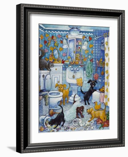 More Bathroom Pups-Bill Bell-Framed Giclee Print