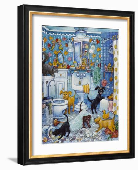 More Bathroom Pups-Bill Bell-Framed Giclee Print