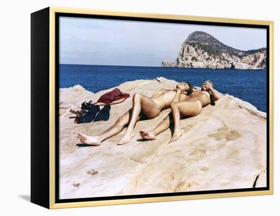 More by BarbetSchroeder with Klaus Grunberg and Mimsy Farmer, 1969 (photo)-null-Framed Stretched Canvas