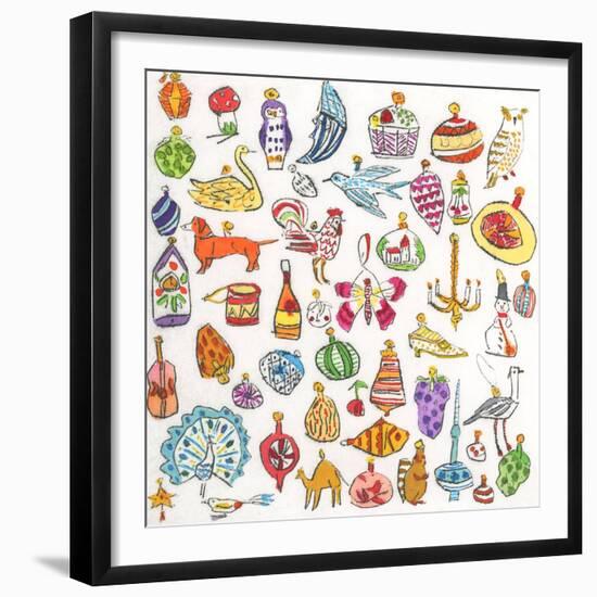 More Christmas baubles!-Sarah Battle-Framed Giclee Print