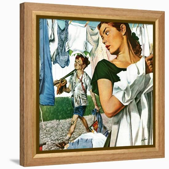 "More Clothes to Clean," April 17, 1948-George Hughes-Framed Premier Image Canvas