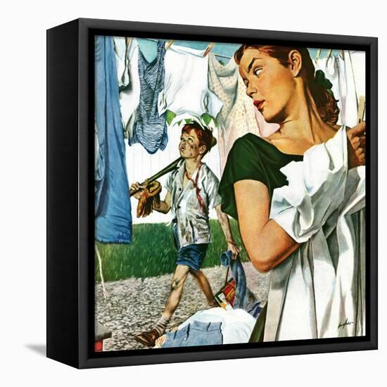 "More Clothes to Clean," April 17, 1948-George Hughes-Framed Premier Image Canvas