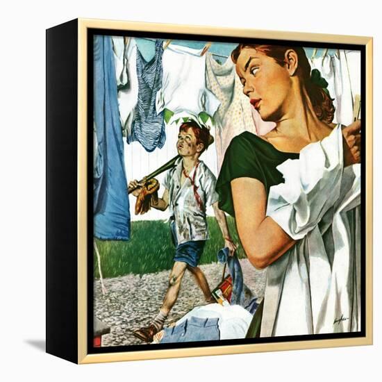 "More Clothes to Clean," April 17, 1948-George Hughes-Framed Premier Image Canvas