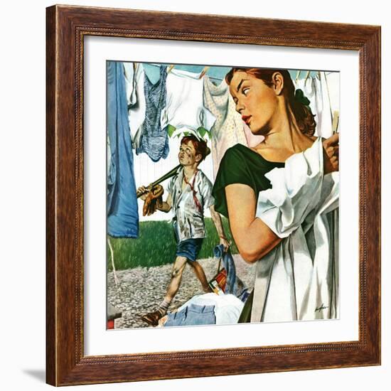 "More Clothes to Clean," April 17, 1948-George Hughes-Framed Giclee Print