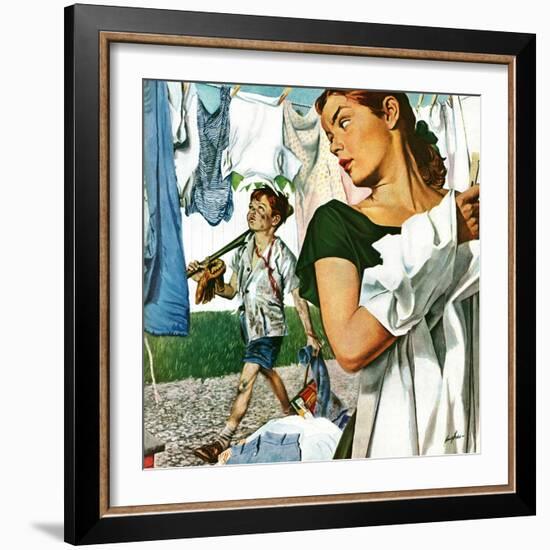 "More Clothes to Clean," April 17, 1948-George Hughes-Framed Giclee Print