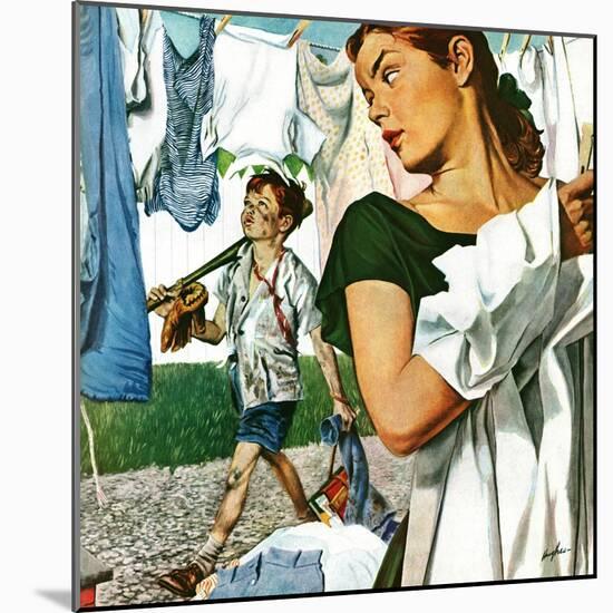"More Clothes to Clean," April 17, 1948-George Hughes-Mounted Giclee Print