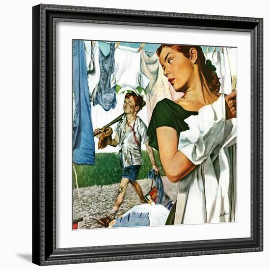 "More Clothes to Clean," April 17, 1948-George Hughes-Framed Giclee Print