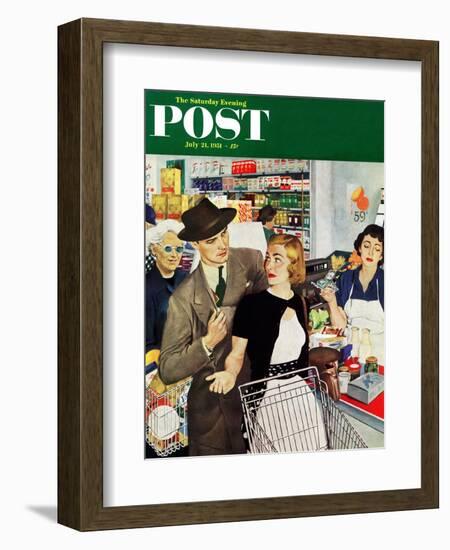 "More Money, Honey" Saturday Evening Post Cover, July 21, 1951-George Hughes-Framed Giclee Print