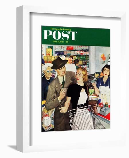 "More Money, Honey" Saturday Evening Post Cover, July 21, 1951-George Hughes-Framed Giclee Print