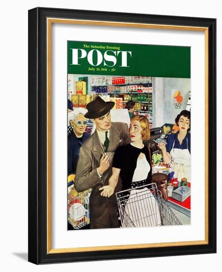 "More Money, Honey" Saturday Evening Post Cover, July 21, 1951-George Hughes-Framed Giclee Print