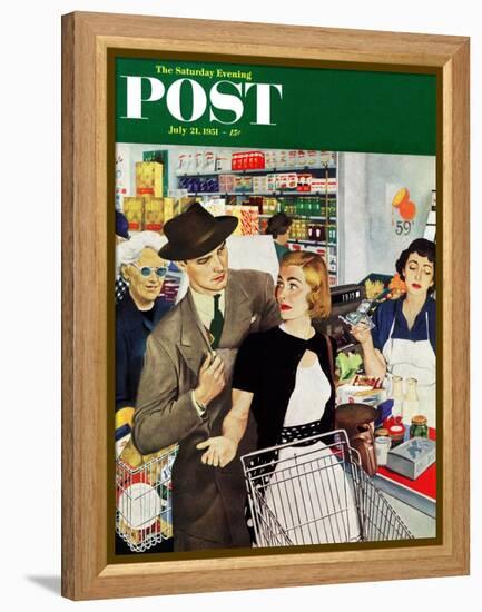 "More Money, Honey" Saturday Evening Post Cover, July 21, 1951-George Hughes-Framed Premier Image Canvas