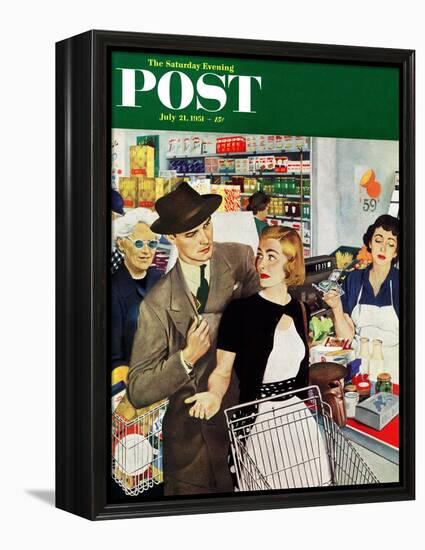 "More Money, Honey" Saturday Evening Post Cover, July 21, 1951-George Hughes-Framed Premier Image Canvas