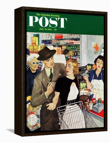 "More Money, Honey" Saturday Evening Post Cover, July 21, 1951-George Hughes-Framed Premier Image Canvas