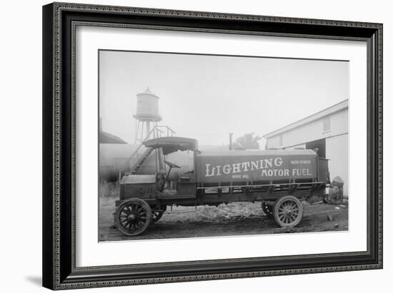 More Power from Lightening Motor Fuel from Penn Oil Truck-null-Framed Art Print