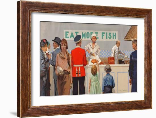 More Than Half the Catch Is Sold as Fried Fish, from the Series 'Caught by British Fishermen'-Charles Pears-Framed Giclee Print