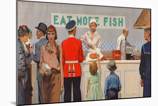 More Than Half the Catch Is Sold as Fried Fish, from the Series 'Caught by British Fishermen'-Charles Pears-Mounted Giclee Print