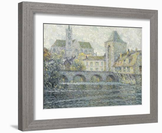 Moret Landscape, the Bridge; Paysage Moret, Le Pont, 1918-Henri Eugene Augustin Le Sidaner-Framed Giclee Print