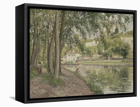 Moret, le canal du Loing (Seine et Marne) ou Chemin de halage à Saint Mammès-Camille Pissarro-Framed Premier Image Canvas