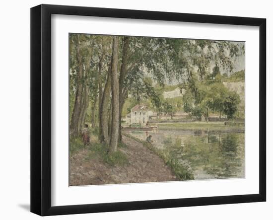 Moret, le canal du Loing (Seine et Marne) ou Chemin de halage à Saint Mammès-Camille Pissarro-Framed Giclee Print