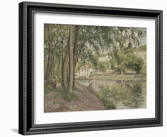 Moret, le canal du Loing (Seine et Marne) ou Chemin de halage à Saint Mammès-Camille Pissarro-Framed Giclee Print