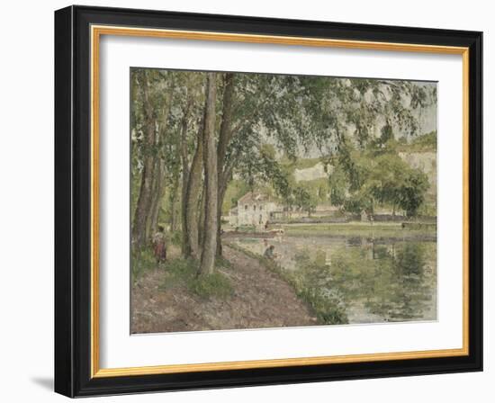 Moret, le canal du Loing (Seine et Marne) ou Chemin de halage à Saint Mammès-Camille Pissarro-Framed Giclee Print