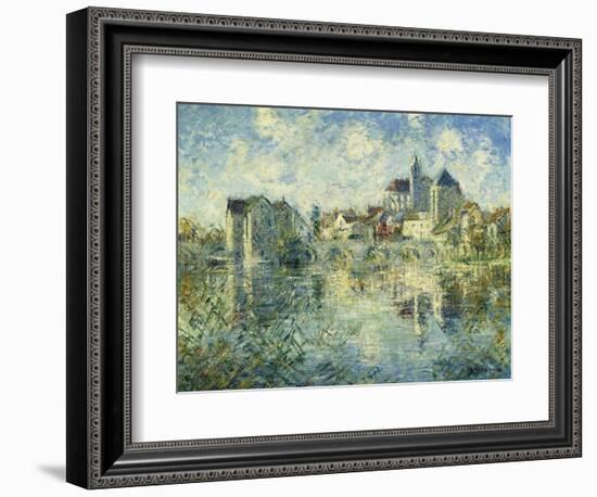 Moret-Sur-Loing, the Bridge and the Church; Moret-Sur-Loing, Le Pont Et L'Eglise, C.1935-Gustave Loiseau-Framed Giclee Print