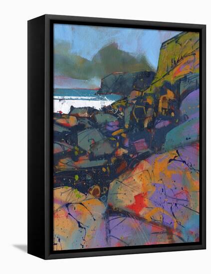 Morfa Cove Rocks-Paul Bailey-Framed Stretched Canvas