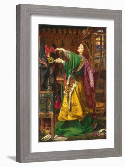 Morgan le Fay, by Frederick Sandys, 1864, painting,-Frederick Sandys-Framed Art Print