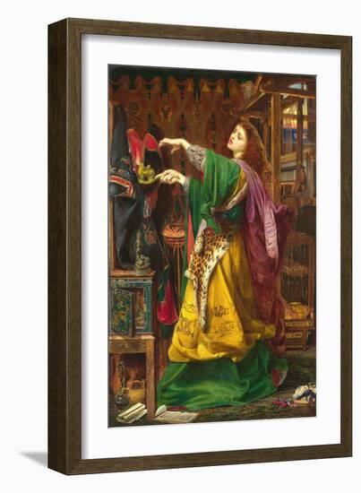 Morgan le Fay, by Frederick Sandys, 1864, painting,-Frederick Sandys-Framed Art Print