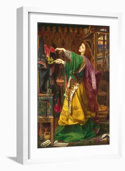 Morgan le Fay, by Frederick Sandys, 1864, painting,-Frederick Sandys-Framed Art Print