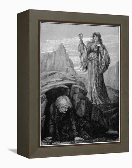 Morgan Le Fay Casts Spell on Merlin-Henry Ryland-Framed Premier Image Canvas