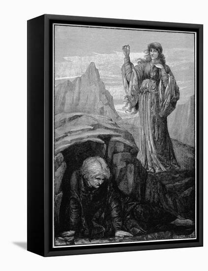 Morgan Le Fay Casts Spell on Merlin-Henry Ryland-Framed Premier Image Canvas