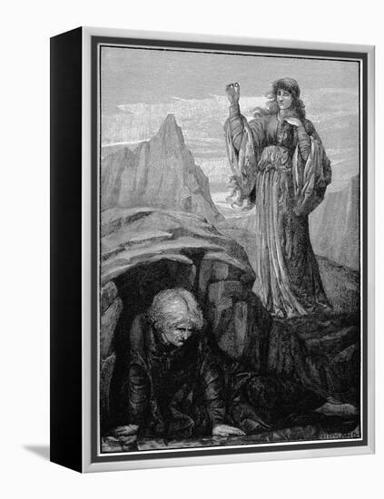 Morgan Le Fay Casts Spell on Merlin-Henry Ryland-Framed Premier Image Canvas