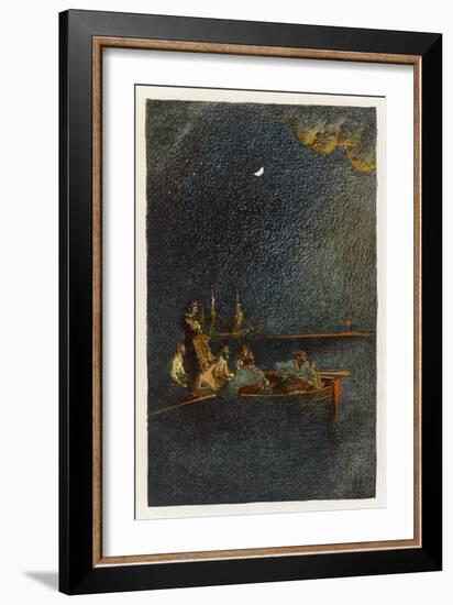 Morgan Takes a Spanish Treasure Ship Then Watches It Burn-Howard Pyle-Framed Art Print
