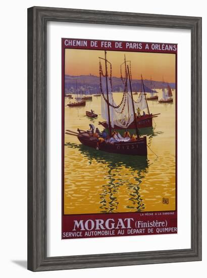 Morgat (Finistere) Travel Poster-null-Framed Giclee Print