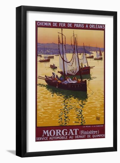 Morgat (Finistere) Travel Poster-null-Framed Giclee Print