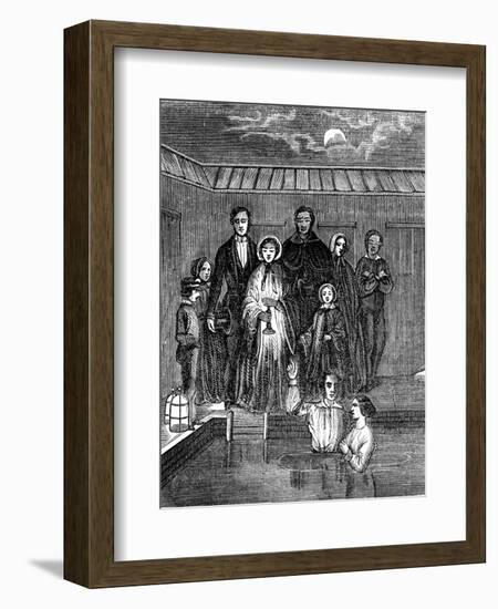 Mormon Baptism by Total Immersion, Salt Lake City, Utah, 1853-null-Framed Giclee Print