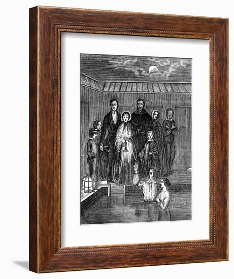 Mormon Baptism by Total Immersion, Salt Lake City, Utah, 1853-null-Framed Giclee Print