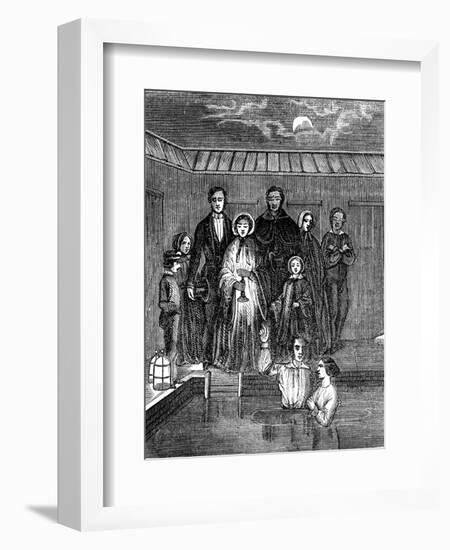 Mormon Baptism by Total Immersion, Salt Lake City, Utah, 1853-null-Framed Giclee Print