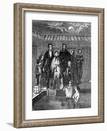 Mormon Baptism by Total Immersion, Salt Lake City, Utah, 1853-null-Framed Giclee Print