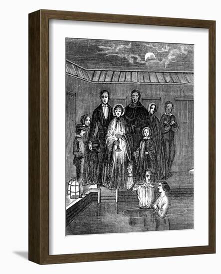 Mormon Baptism by Total Immersion, Salt Lake City, Utah, 1853-null-Framed Giclee Print