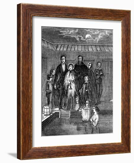 Mormon Baptism by Total Immersion, Salt Lake City, Utah, 1853-null-Framed Giclee Print