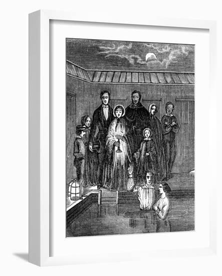 Mormon Baptism by Total Immersion, Salt Lake City, Utah, 1853-null-Framed Giclee Print