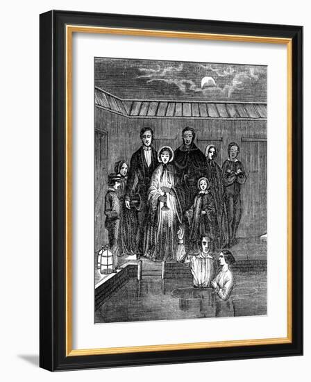 Mormon Baptism by Total Immersion, Salt Lake City, Utah, 1853-null-Framed Giclee Print