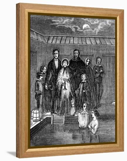 Mormon Baptism by Total Immersion, Salt Lake City, Utah, 1853-null-Framed Premier Image Canvas