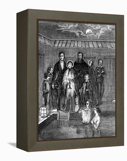 Mormon Baptism by Total Immersion, Salt Lake City, Utah, 1853-null-Framed Premier Image Canvas