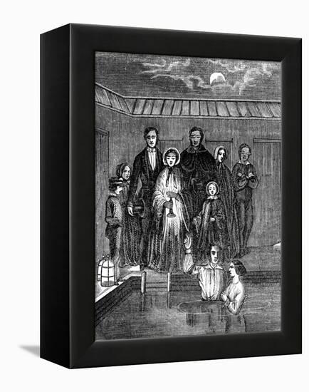 Mormon Baptism by Total Immersion, Salt Lake City, Utah, 1853-null-Framed Premier Image Canvas